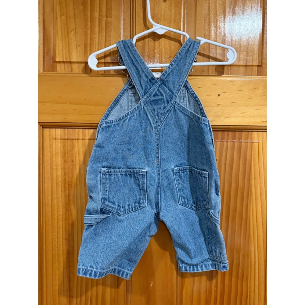 Vintage Old Navy Baby Denim Overalls Shortalls 0 3 Months Blue Jean